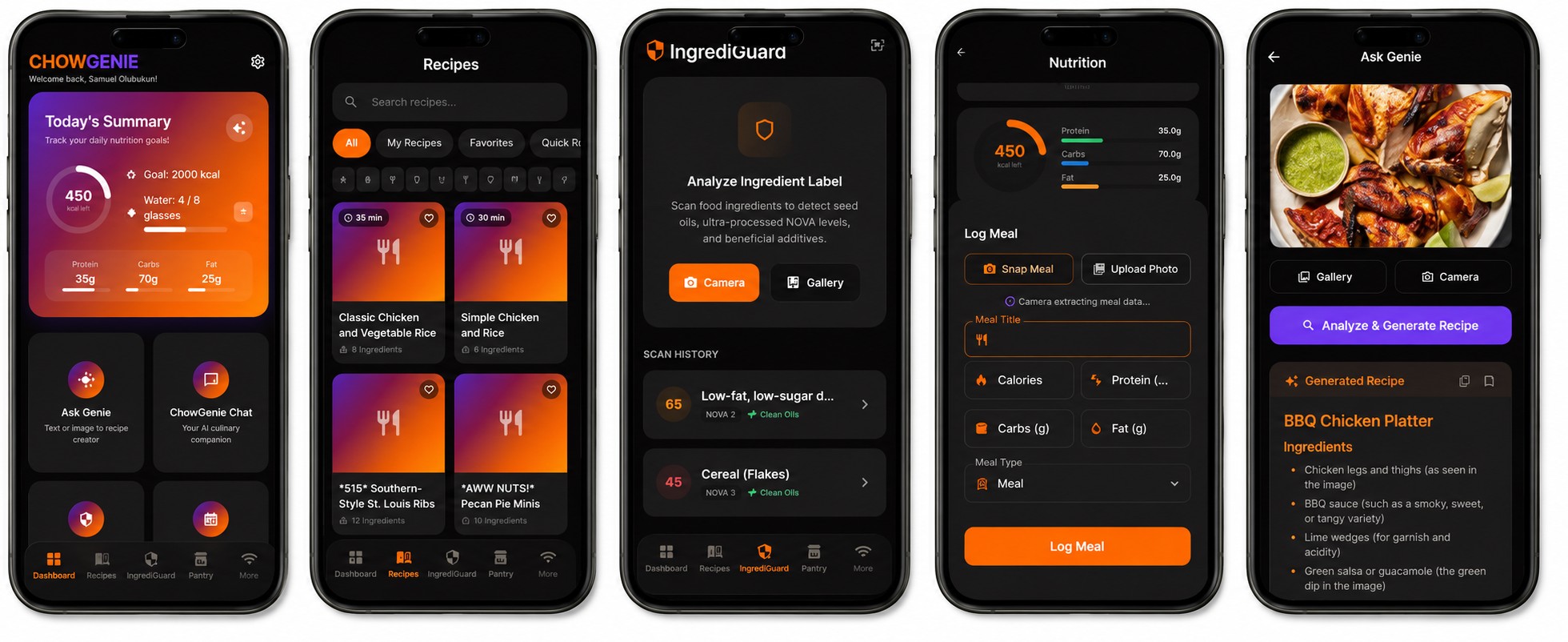 ChowGenie Offline AI Recipe Genie Interface
